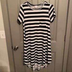 High low striped dress
